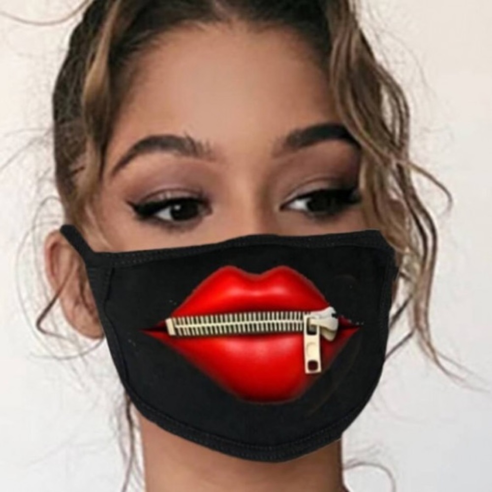 Casual Lip Print Red Face Mask